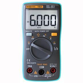 RICHMETERS RM102 True RMS Multifunctional LCD Digital Multimeter DMM DC A-C Voltage Current Resistance Diode CapA-Citance Temperature Tester Measurement Automatic Polarity Identification Ammeter Voltm