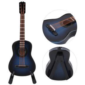 Wooden doll size guitar model mini craft musical ornament for display home decor gift