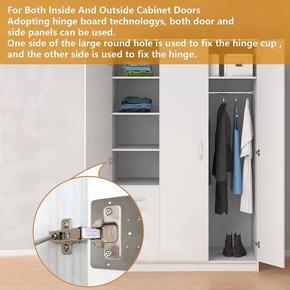 XHHDQES 2 Pack Soft Closing Cabinet Hinges, 90 Degree Insert Door Hinge with 4 Pcs Cabinet Hinge Repair Plate Metal Hinges
