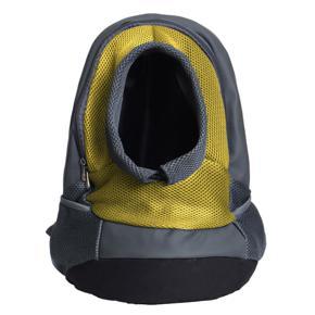 Colored Pet Dog Cat Puppy Travel Bag Mesh Backpack Head out Front Carrier Bag L Yellow - Large yellow