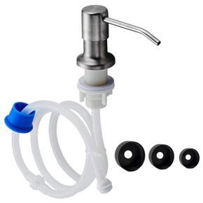 BRADOO-Soap Dispenser for Kitchen Sink Built in Countertop Soap Dispenser Pump Head with 46 inch Extension Tube Kit (Silver)