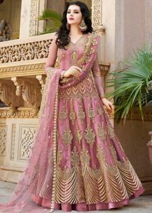 Maroon Georgette Embroidery Work Party Wear Salwar Suit / Party Dress for Women
