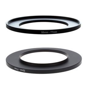 BRADOO- 2 pcs aluminum Step Up Filter Ring Adapter for Camera:52mm-77mm & 55mm-77mm