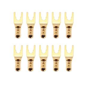 Spade Banana Plug Male Solder Wire Connector Gold Plated Copper Speaker Terminal Fork Spade Plugs Adapter