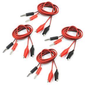 ARELENE 8 Pcs Alligator Clip to Banana Plug Multimeter Test Lead Black Red 1M