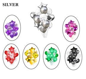 14Pcs Party Foil+Latex+Confetti Balloon 1 Set -14pcs