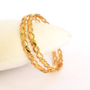 Beautiful gold plated bangle set of 2 with machine cut designs