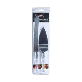 Stainless Steel Cake/Bread Scraper 2 Pieces Set - Silver Color
