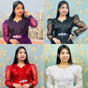 Gorgeous Party Gown Made by Premium Tissue Fabric with Sequence & Embroidered Work for Women