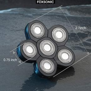 QUANBU 2 set 6 in 1 Shaver Blade Heads 6 Blades Beard Cutter Replacement Blade Bald Electro 6D Razor Accessories