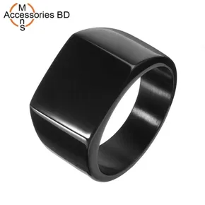 Black Alloy Finger Ring For Men
