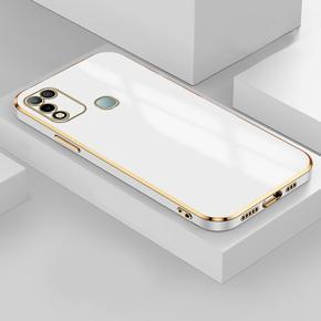 Hontinga for Infinix Hot 10 Play/Hot 11 Play Back Cover Luxury 6D Plating Frame Shiny Bling Case Soft Silicone Square Phone Cases