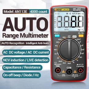 LCD Digital Multimeter Auto Range Multimeter Large Screen Display Blacklight Multimeter AC/DC Voltage Current Resistance Diode Capacitance NCV Induction Tester Voltmeter