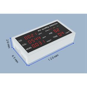 XHHDQES Indoor Air Quality Monitor Rechargeable for Maldehyde CO CO2 HCHO TVOC AQI Detector Time for Car Home Office