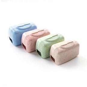 4pcs Toothbrush Heads Cover Wheat Straw Protective Cap For Outdoor Travel-4 colors