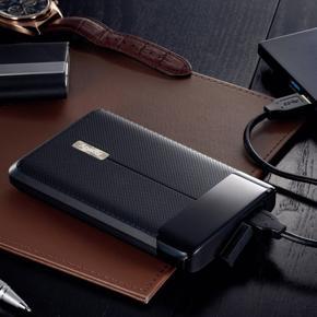 Apacer- AC731 1TB/2TB Military-Grade Shockproof Portable Hard Drive IP68 Rated Water & Dust Resistant Classy Business Black Leather Like Finish