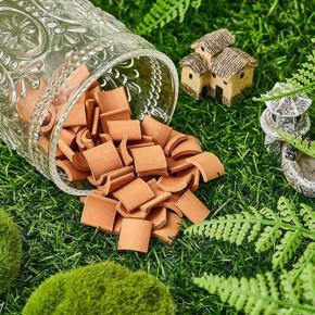 XHHDQES 100 Pcs Roof Tiles Building Set Miniature Tiles Mini Dollhouse Shingles Fake Tile Dollhouse Kitchen Garden Accessories