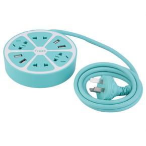 Cimiva 4-USB Multifunctional Lemon Plug Strip Universal Smart Charging Socket-blue