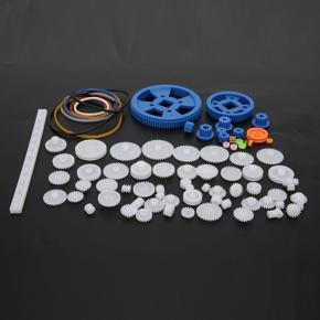 Plastic Gear Set 80pcs Gearbox Motor Belt Pulley Shaft Sleeve DIY Robot Scientific Making