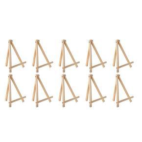 BRADOO 10 PCS Wood Easels 9.4Inches Tall Tabletop Display Easels Wooden Canvas Stand DIY Art Craft for Artist Adults Students